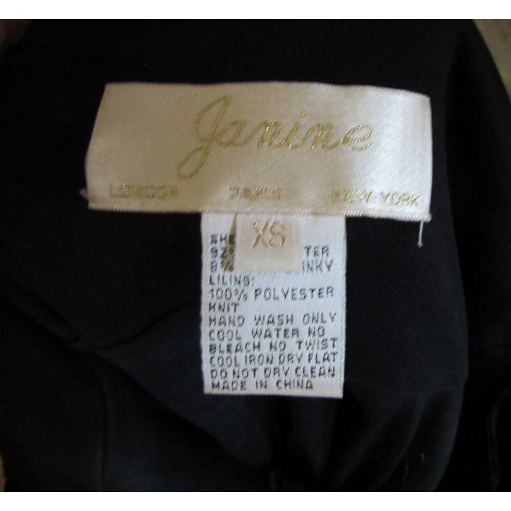 Vintage Janine Sequined Rhinestone Sleeveless Black & Gold Cocktail Dress Size X - Picture 7 of 7